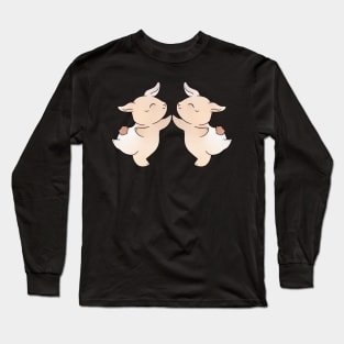 Twin Happy Rabbit | Claude Holand Lop Dumbo |  Bunniesmee Long Sleeve T-Shirt